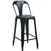 Tabouret De Bar Avec Dossier En Acier Style Industriel Noir -Produits Menagers Boutique tabouret de bar avec dossier en acier style industriel noir