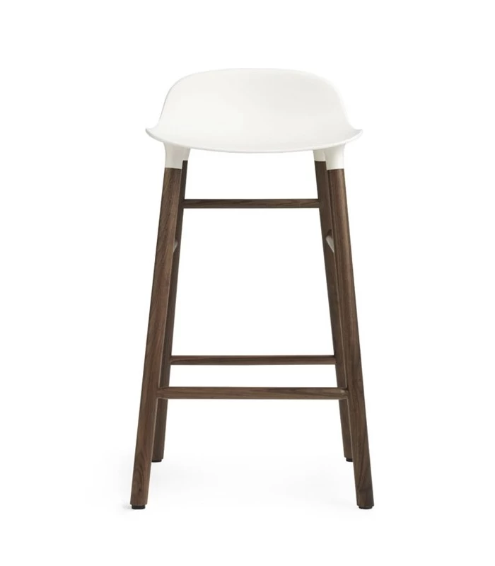 Tabouret De Bar En Noyer Et Assise Blanche Hauteur 65cm - Normann Copenhagen 4 Tabouret De Bar En Noyer Et Assise Blanche Hauteur 65cm - Normann Copenhagen – Image 2