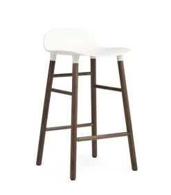 Tabouret De Bar En Noyer Et Assise Blanche Hauteur 65cm - Normann Copenhagen