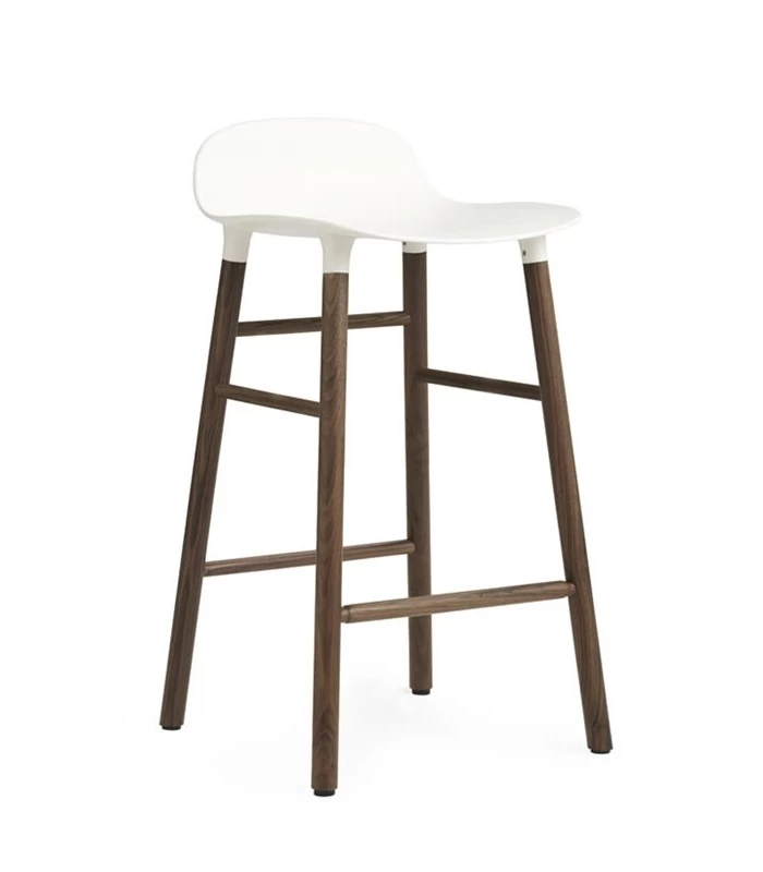 Tabouret De Bar En Noyer Et Assise Blanche Hauteur 65cm - Normann Copenhagen 7 Tabouret De Bar En Noyer Et Assise Blanche Hauteur 65cm - Normann Copenhagen – Image 5