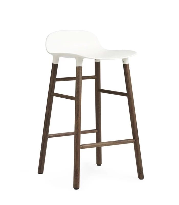 Tabouret De Bar En Noyer Et Assise Blanche Hauteur 65cm - Normann Copenhagen 3 Tabouret De Bar En Noyer Et Assise Blanche Hauteur 65cm - Normann Copenhagen