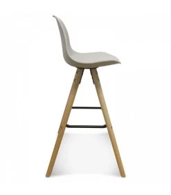 Tabouret De Bar En Hêtre Et Assise Similicuir Taupe -Produits Menagers Boutique tabouret de bar en hetre et assise similicuir taupe 3