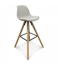 Tabouret De Bar En Hêtre Et Assise Similicuir Taupe -Produits Menagers Boutique tabouret de bar en hetre et assise similicuir taupe 4