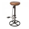 Tabouret De Bar En Métal Noir Et Assise Cuir Cycliste - Ø38cm ↕ 73cm -Produits Menagers Boutique tabouret de bar en metal noir et assise cuir cycliste o38cm 73cm