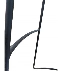 Tabouret De Bar En Métal Noir Et Assise En Teck - 40x32x81cm -Produits Menagers Boutique tabouret de bar en metal noir et assise en teck 40x32x81cm 2