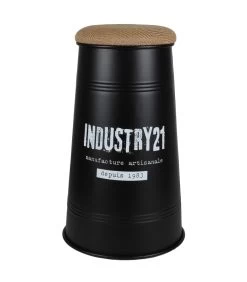 Tabouret De Bar Métal Noir Style Industriel 40x40x66.5cm