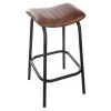 ATMOSPHERA Tabouret De Bar Vintage Cuir Marron Et Métal Noir 41x38.5x75cm -Produits Menagers Boutique tabouret de bar vintage cuir marron et metal noir 41x385x75cm