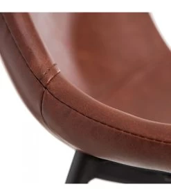 Tabouret De Bar Vintage Similicuir Marron Et Métal Noir -Produits Menagers Boutique tabouret de bar vintage similicuir marron et metal noir 3