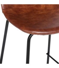ATMOSPHERA Tabouret De Bar Vintage Similicuir Marron Et Métal Noir 43x42x95cm -Produits Menagers Boutique tabouret de bar vintage similicuir marron et metal noir 43x42x95cm 2