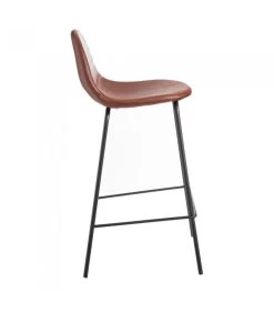 Tabouret De Bar Vintage Similicuir Marron Et Métal Noir -Produits Menagers Boutique tabouret de bar vintage similicuir marron et metal noir 5