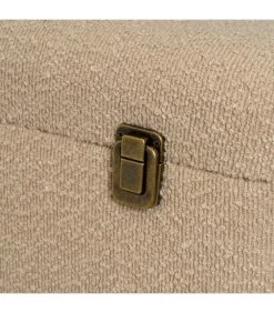 Tabouret En Tissu Sherpa Beige Avec Coffre 50x35x46cm -Produits Menagers Boutique tabouret en tissu sherpa beige avec coffre 50x35x46cm 2