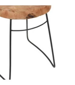 Tabouret Rustique En Métal Noir Et Teck 30x30x42cm -Produits Menagers Boutique tabouret rustique en metal noir et teck 30x30x42cm 2