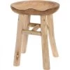 Tabouret Rustique Rond En Teck - 35x35x42cm -Produits Menagers Boutique tabouret rustique rond en teck 35x35x42cm