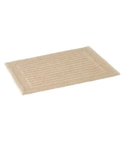 Tapis De Bain 100% Coton Beige 60x40cm