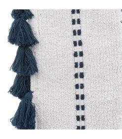 Tapis De Bain à Pompoms Vert Pétrole Et Blanc - 50x75cm -Produits Menagers Boutique tapis de bain a pompoms vert petrole et blanc 50x75cm 2