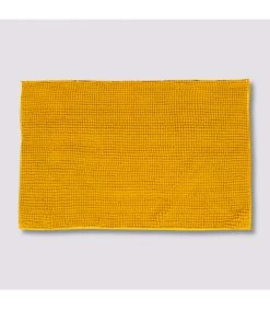 Tapis De Bain Chenille Jaune Moutarde - 50x80cm -Produits Menagers Boutique tapis de bain chenille jaune moutarde 50x80cm 2