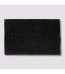 Tapis De Bain Chenille Noir - 50x80cm -Produits Menagers Boutique tapis de bain chenille noir 50x80cm 2