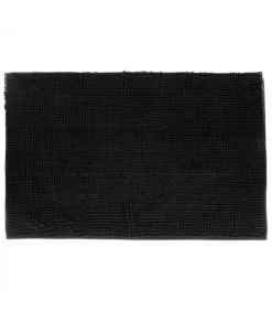 Tapis De Bain Chenille Noir - 50x80cm