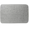 Tapis De Bain Mémoire De Forme Motifs Galets Gris 50x80cm
