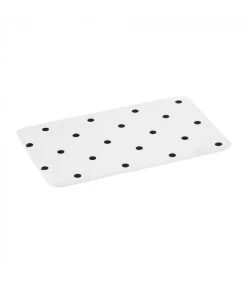 Tapis De Bain Microfibre Blanc à Pois Noirs - 45x70cm