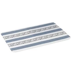 Tapis De Bain Microfibre Bleu Et Blanc Coquillages 45x70cm