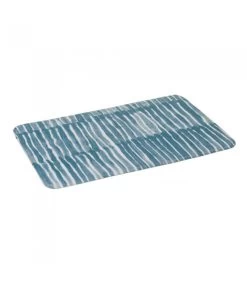 Tapis De Bain Microfibre Bleu Et Blanc Drip - 45x70cm