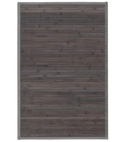 Tapis Descente De Lit Bambou Gris - 60x90cm