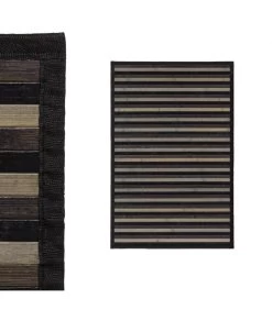 Produits Menagers Boutique -Produits Menagers Boutique tapis descente de lit bambou raye gris 60x90cm 1