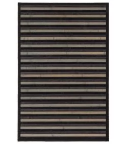 Tapis Descente De Lit Bambou Rayé Gris - 60x90cm