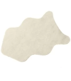 Tapis Descente De Lit Doux Blanc Cassé 60x90cm