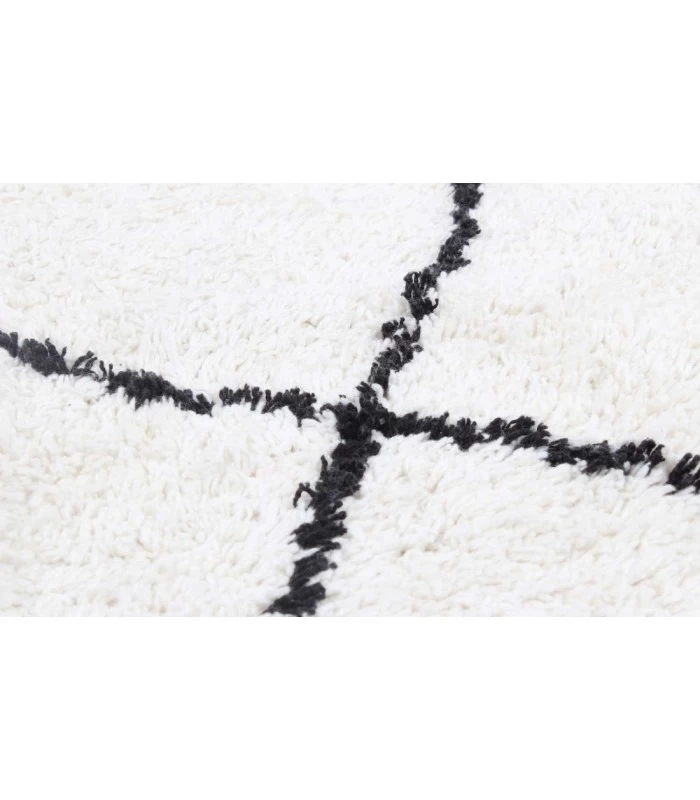 Tapis Descente De Lit Style Berbère Coton Noir Et Blanc - 60x90cm 4 Tapis Descente De Lit Style Berbère Coton Noir Et Blanc - 60x90cm – Image 2