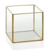 Terrarium Carré En Laiton Et Verre - 12x12x12cm