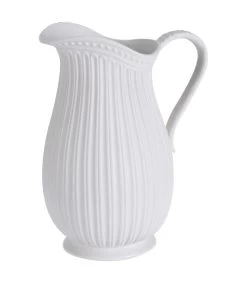 Vase Cruche En Porcelaine Blanche 19x14x24cm