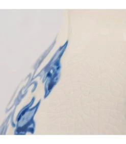 Vase Cruche Floral En Grès Blanc Et Bleu -Produits Menagers Boutique vase cruche floral en gres blanc et bleu 2