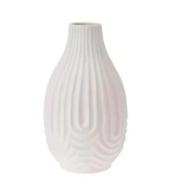 Vase Design En Porcelaine Blanche 10x10x18cm