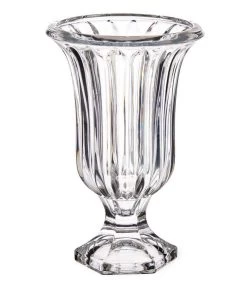 Vase Vasque En Verre Rayures - 15x15x24cm