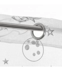 Voilage à Œillets Blanc Motif Univers Chambre Enfant - Longueur 260cm -Produits Menagers Boutique voilage a oeillets blanc motif univers chambre enfant longueur 260cm 2